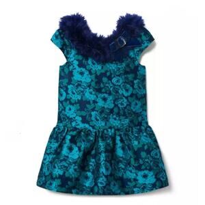 new janie and jack floral jacquard toddler girl dress 12-18 months